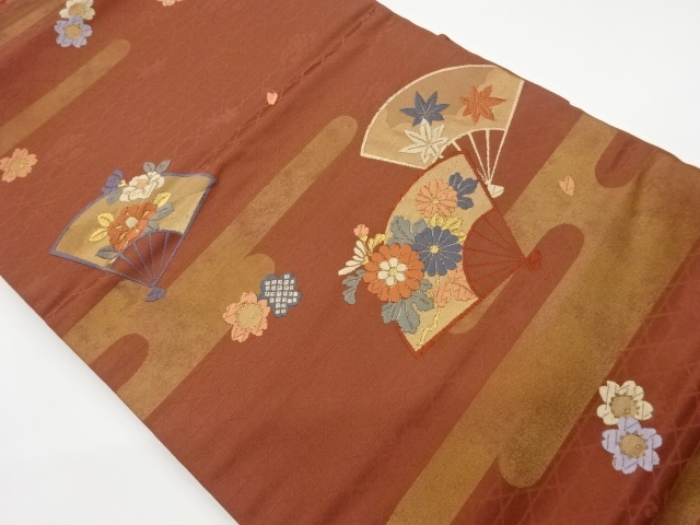 JAPANESE KIMONO / VINTAGE NAGOYA OBI / WOVEN FLOWERS